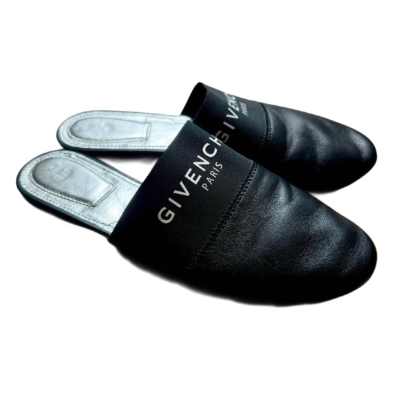 Givenchy Soft Leather Black Mules Slides Sz 37/6.5 - Picture 1 of 4